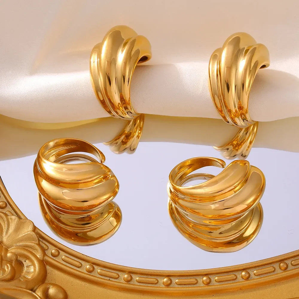 18K Gold-Plated Titanium Steel Open Ring - Premium Minimalist Jewelry - MINIMAL